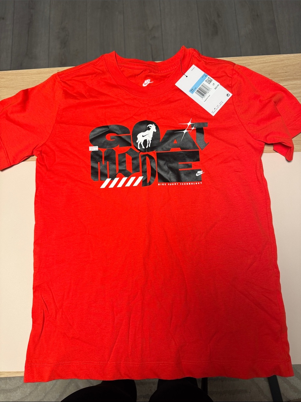 Nike Red 'Goat Mode' Graphic Short Sleeve Tee